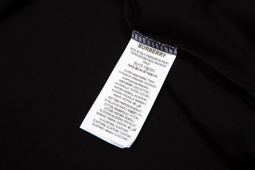 BURBERRY Men’s Classic TB Monogram Embroidered Polo Shirt – Black | Sizes M–3XL