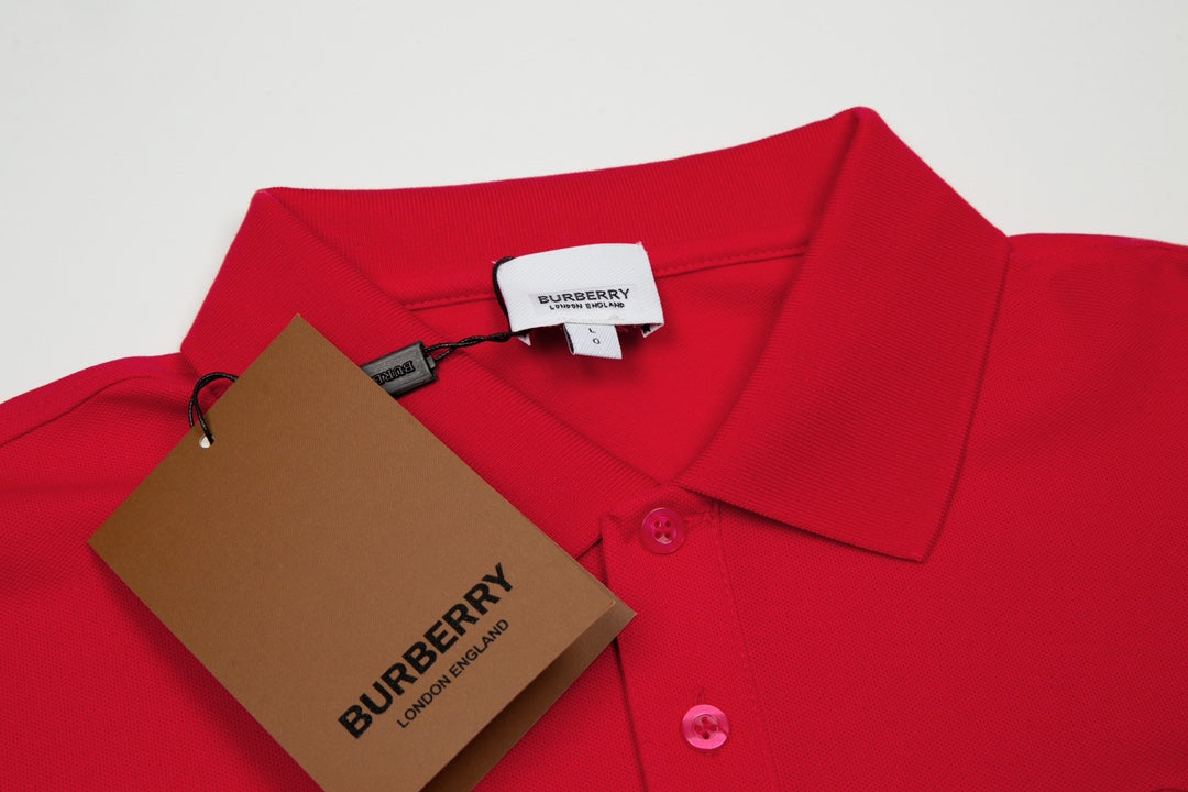 BURBERRY Men’s Classic TB Monogram Embroidered Polo Shirt – Black | Sizes M–3XL