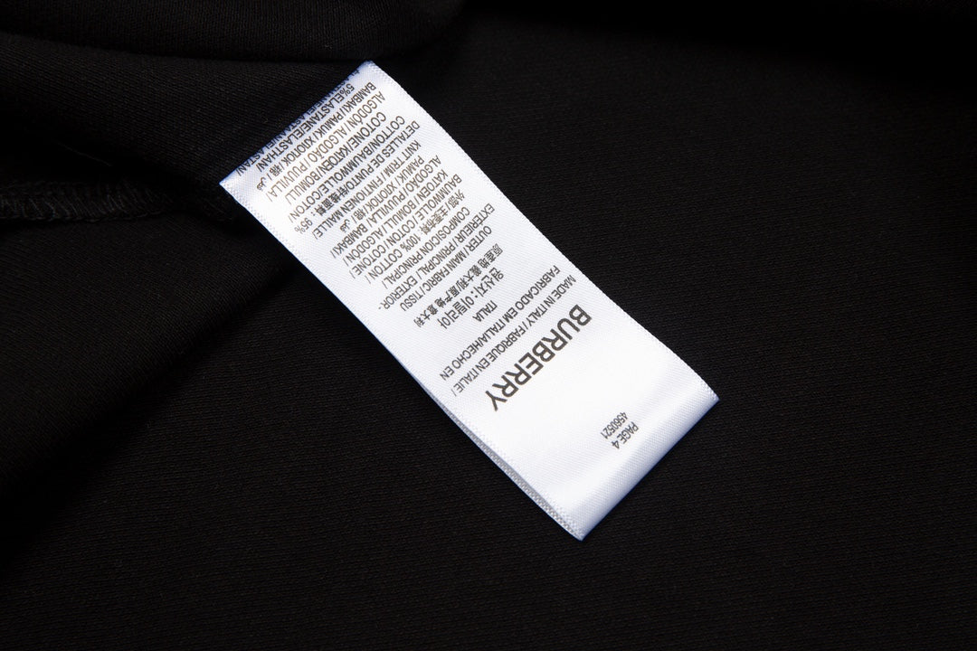 BURBERRY Men’s Classic TB Jacquard Collar Polo Shirt – Black | Sizes M–3XL