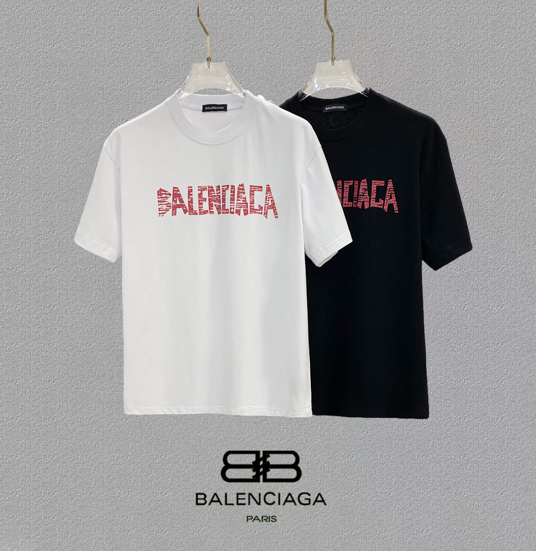 BALENCIAGA 25SS Premium Logo Print Patch Crewneck T-Shirt – Unisex | Sizes 48–56