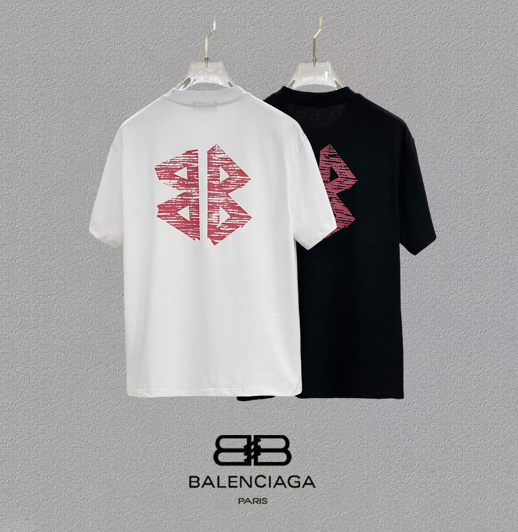 BALENCIAGA 25SS Premium Logo Print Patch Crewneck T-Shirt – Unisex | Sizes 48–56