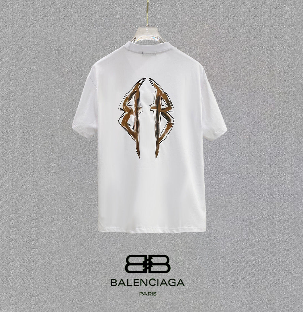 BALENCIAGA 25SS Premium Logo Print Patch Crewneck T-Shirt – Unisex | Sizes 48–56