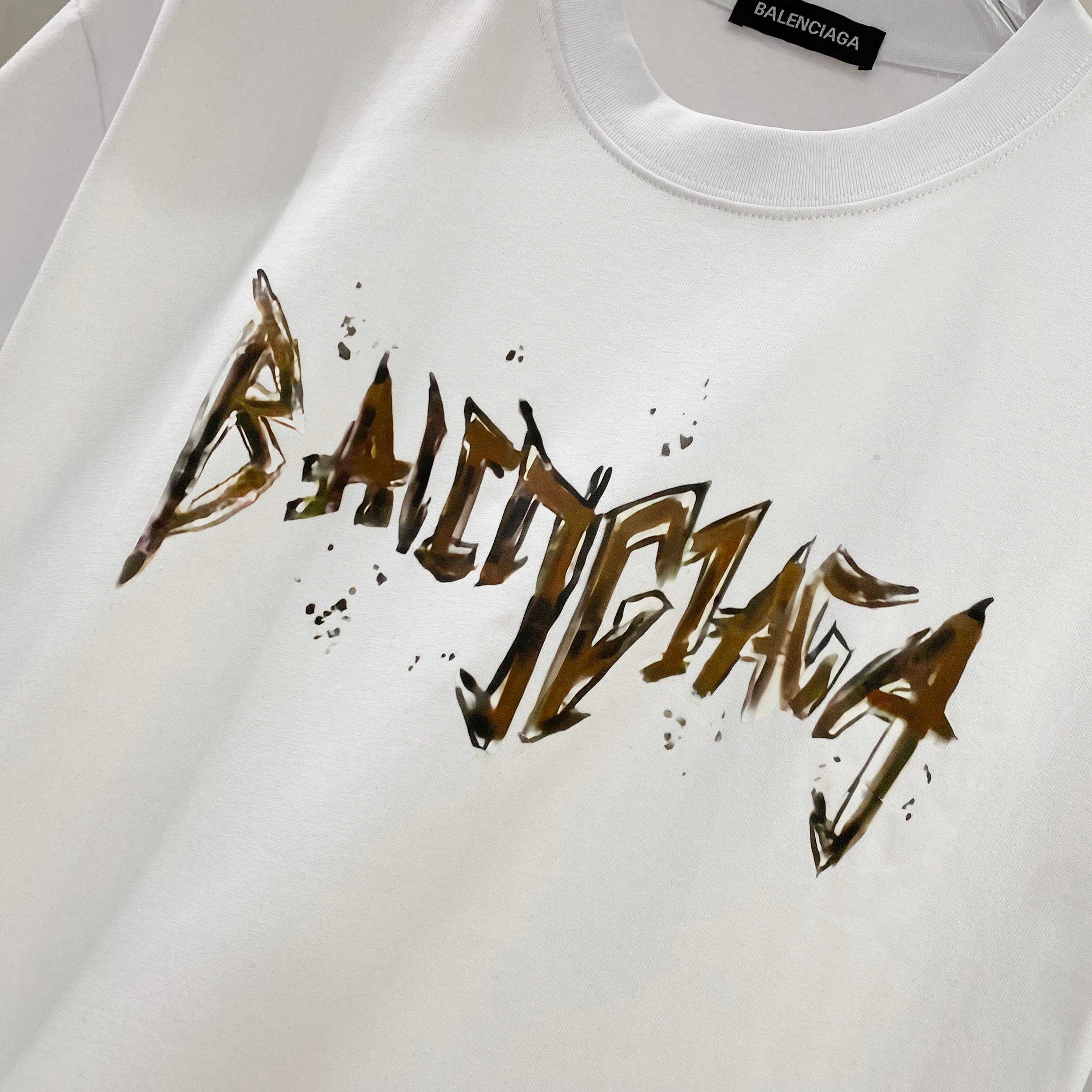 BALENCIAGA 25SS Premium Logo Print Patch Crewneck T-Shirt – Unisex | Sizes 48–56