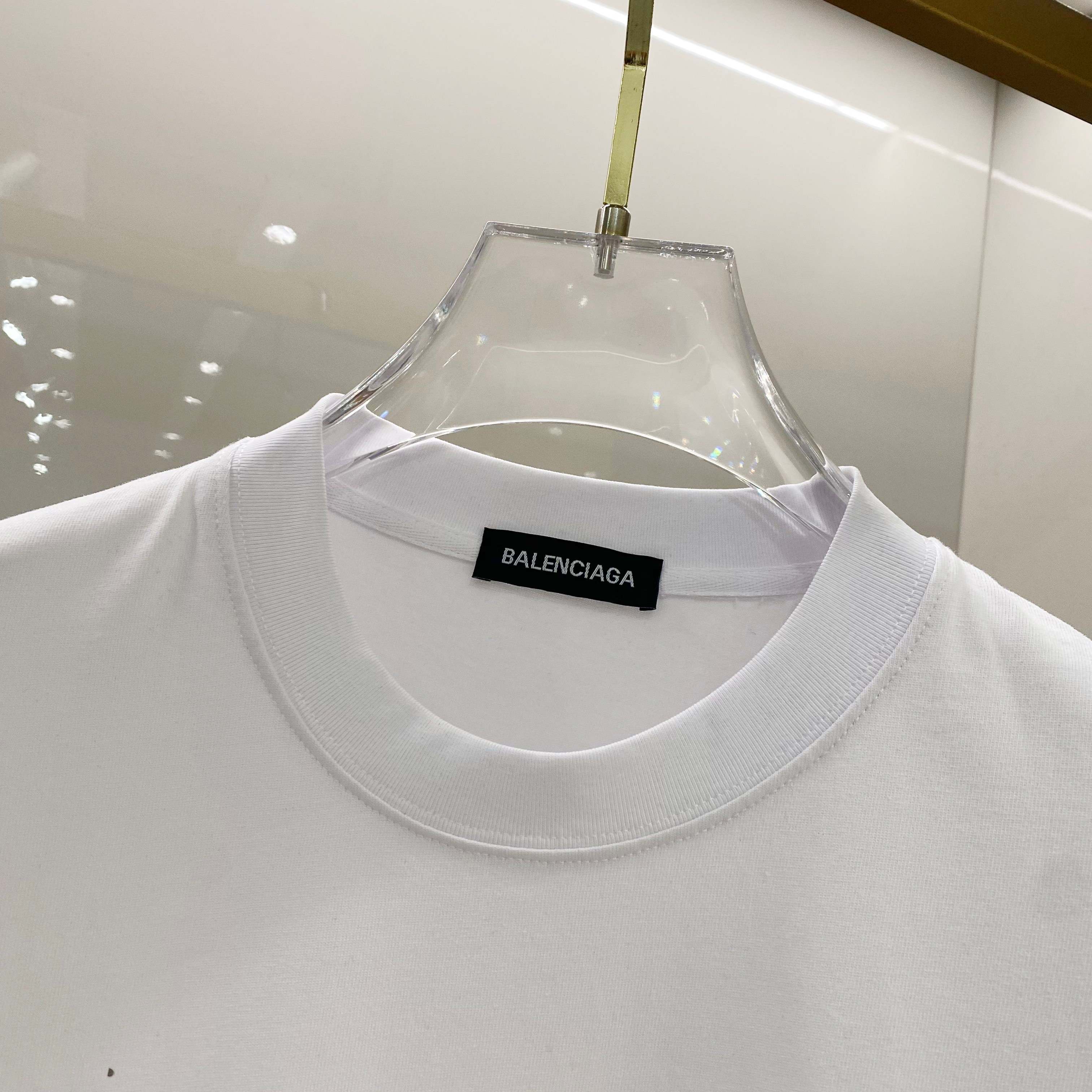 BALENCIAGA 25SS Premium Logo Print Patch Crewneck T-Shirt – Unisex | Sizes 48–56