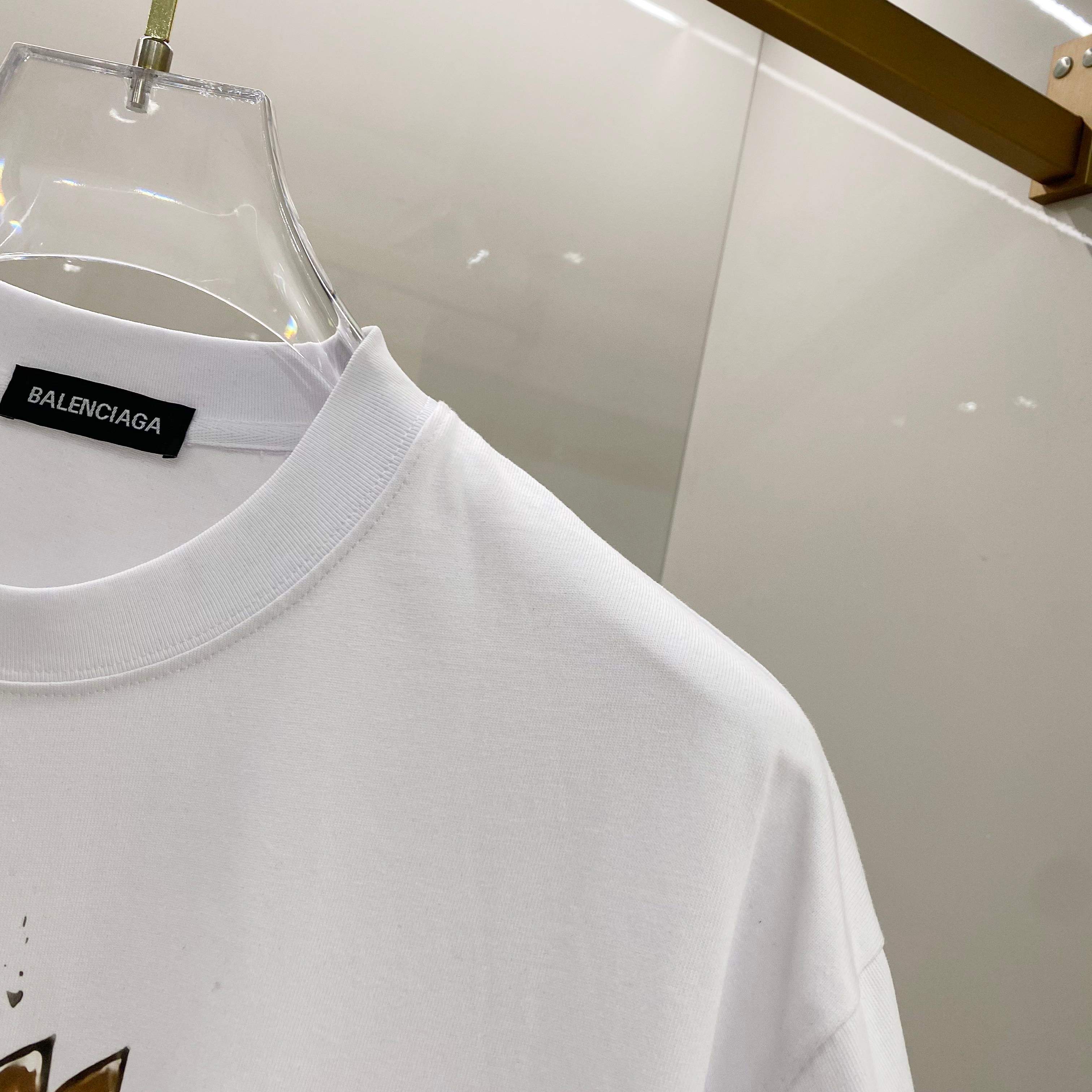 BALENCIAGA 25SS Premium Logo Print Patch Crewneck T-Shirt – Unisex | Sizes 48–56