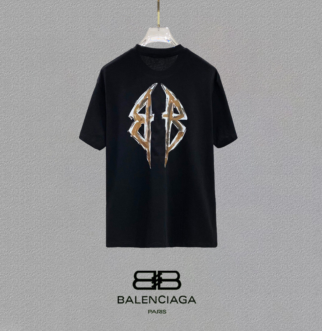 BALENCIAGA 25SS Premium Logo Print Patch Crewneck T-Shirt – Unisex | Sizes 48–56