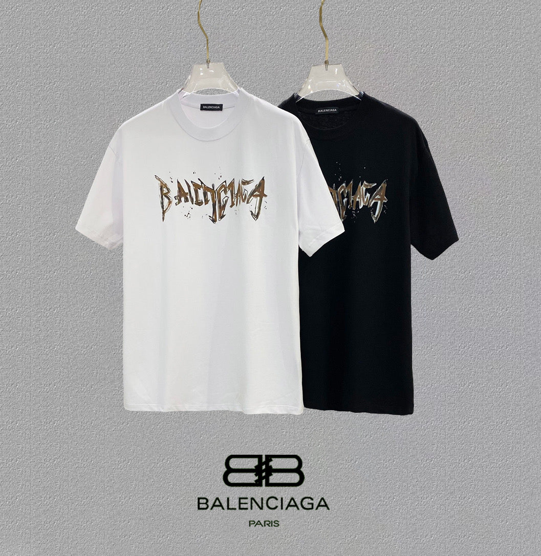 BALENCIAGA 25SS Premium Logo Print Patch Crewneck T-Shirt – Unisex | Sizes 48–56