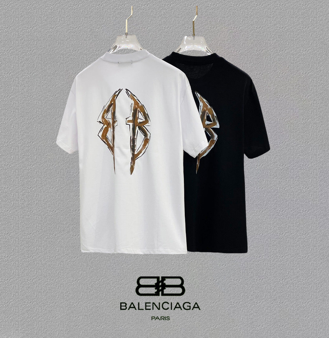 BALENCIAGA 25SS Premium Logo Print Patch Crewneck T-Shirt – Unisex | Sizes 48–56