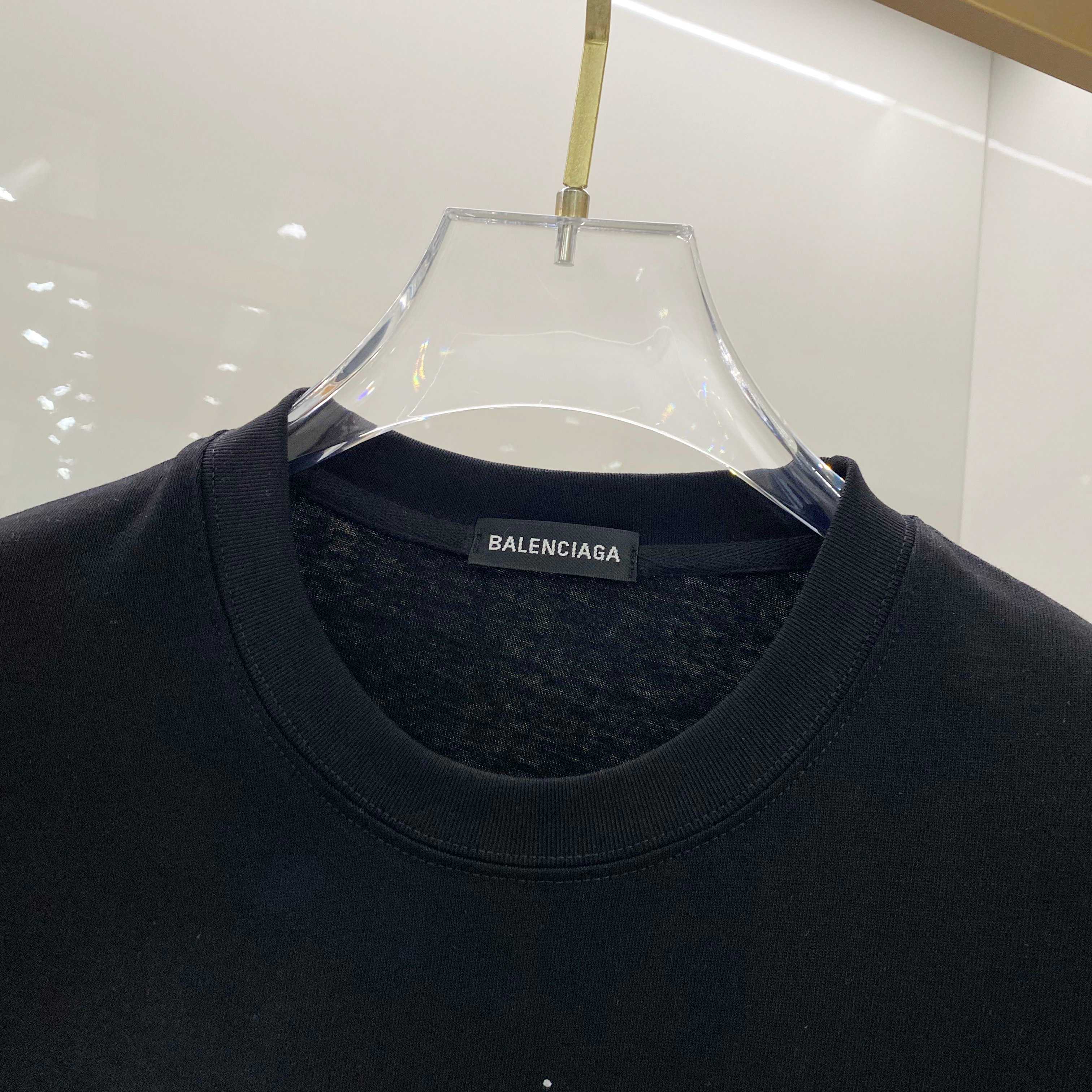 BALENCIAGA 25SS Premium Logo Print Patch Crewneck T-Shirt – Unisex | Sizes 48–56