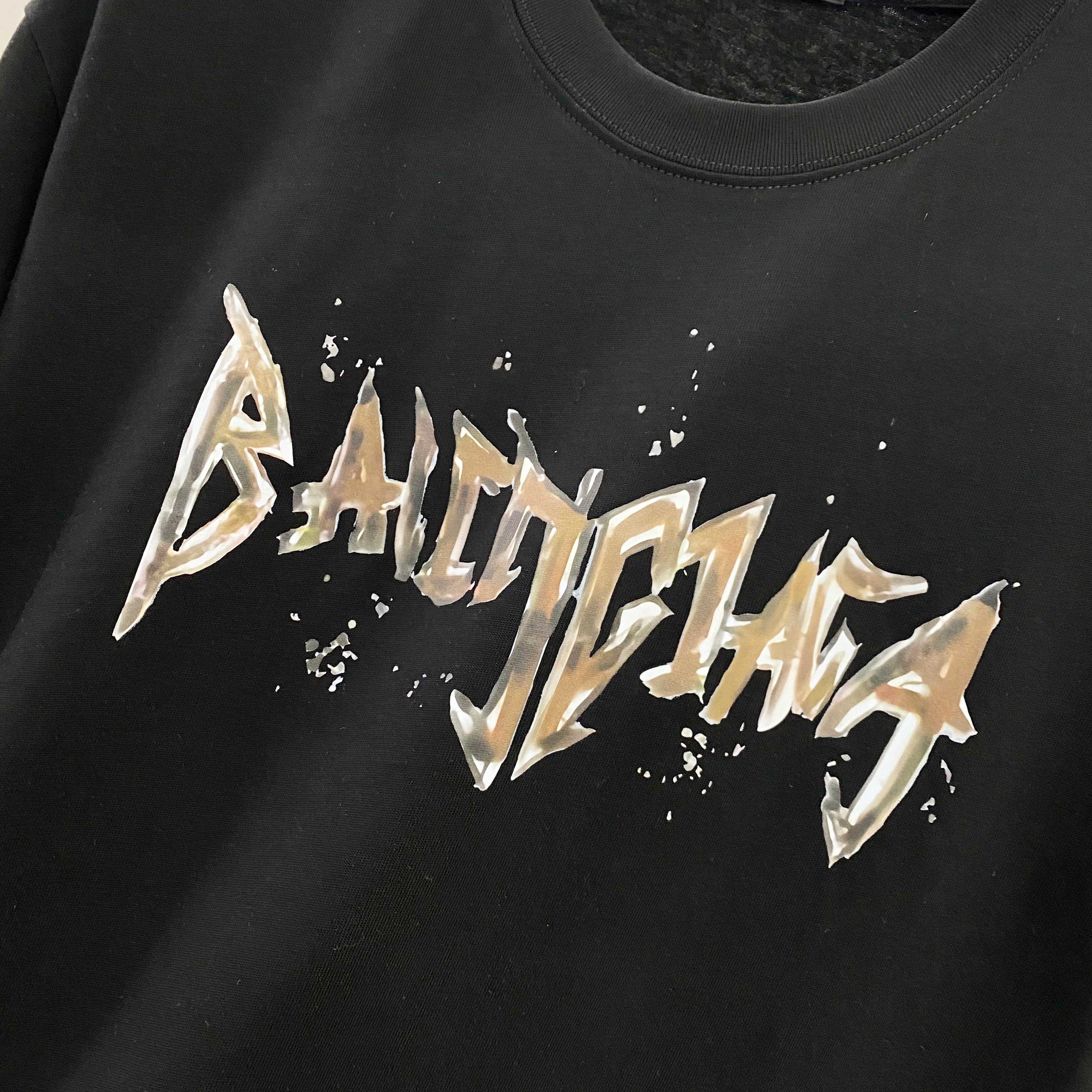 BALENCIAGA 25SS Premium Logo Print Patch Crewneck T-Shirt – Unisex | Sizes 48–56