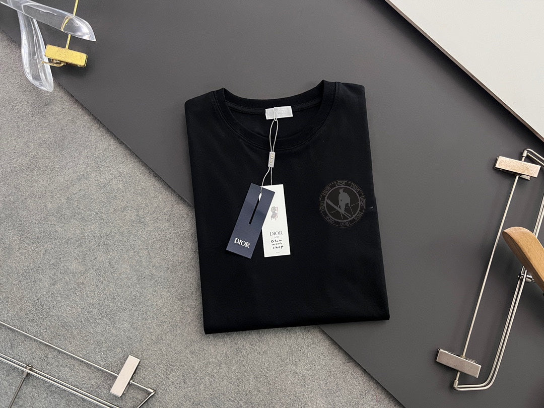 DIOR 2025 Early Spring Gold Thread Logo T-Shirt | Sizes S–XXL