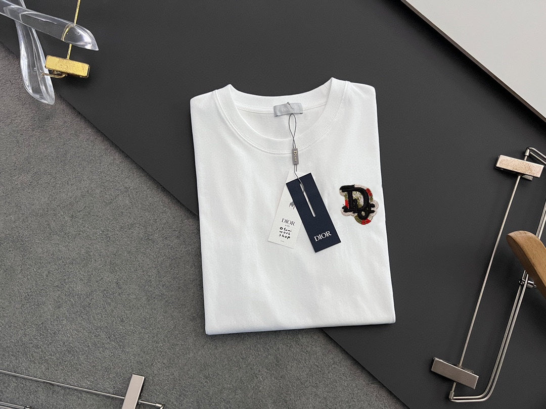 DIOR 2025 Early Spring Gold Thread Logo T-Shirt | Sizes S–XXL