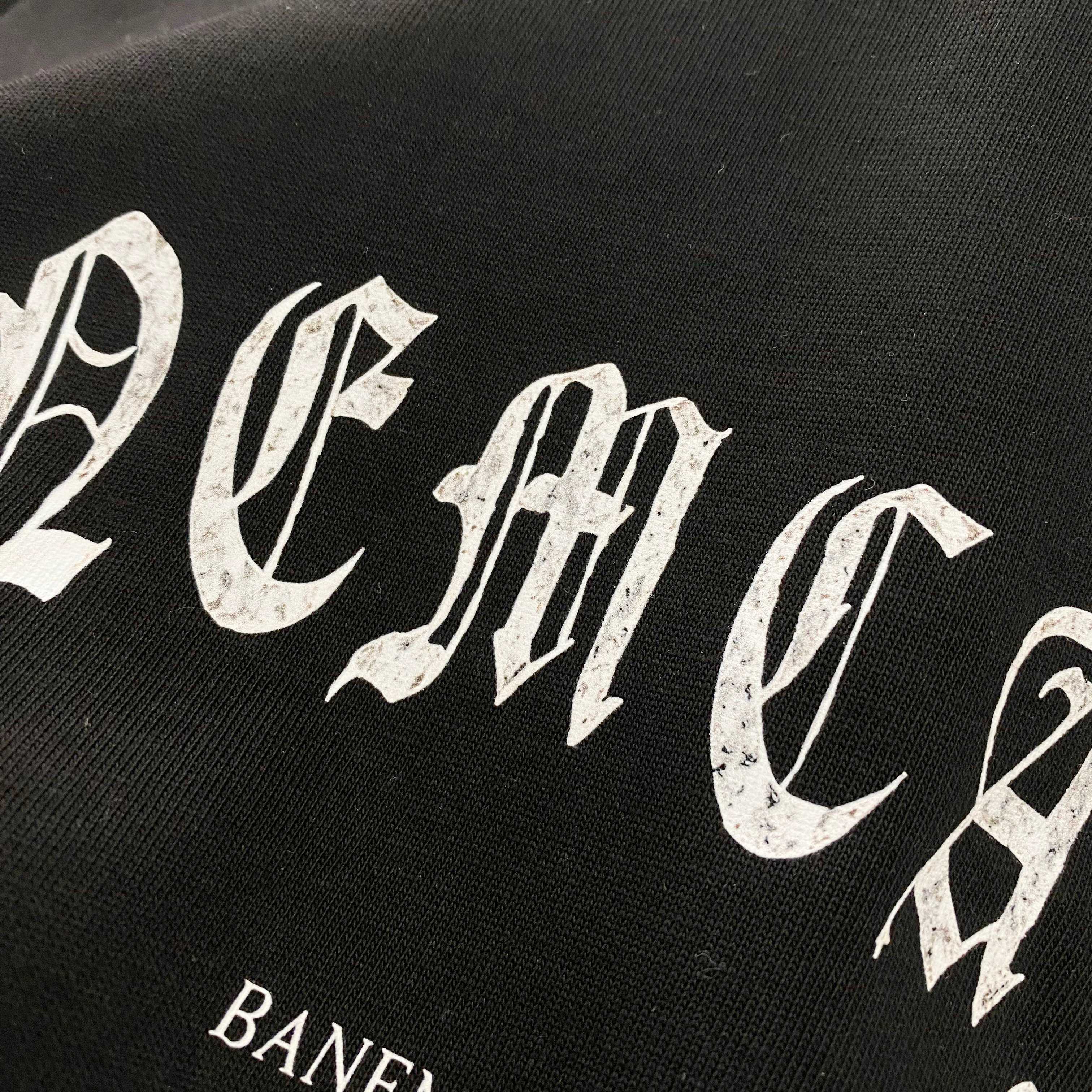 BALENCIAGA 25SS Premium Logo Print Patch Crewneck T-Shirt – Unisex | Sizes 48–56