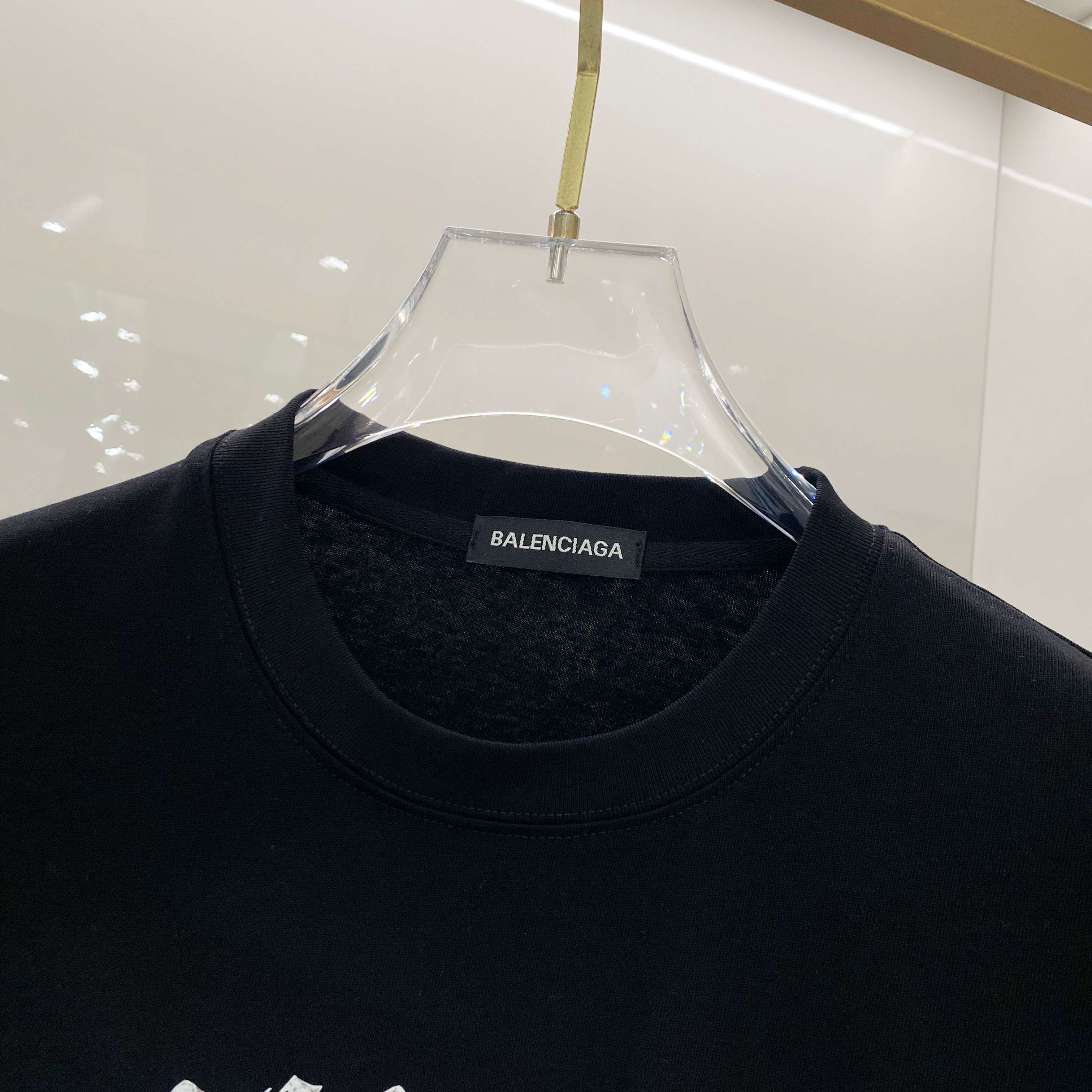 BALENCIAGA 25SS Premium Logo Print Patch Crewneck T-Shirt – Unisex | Sizes 48–56