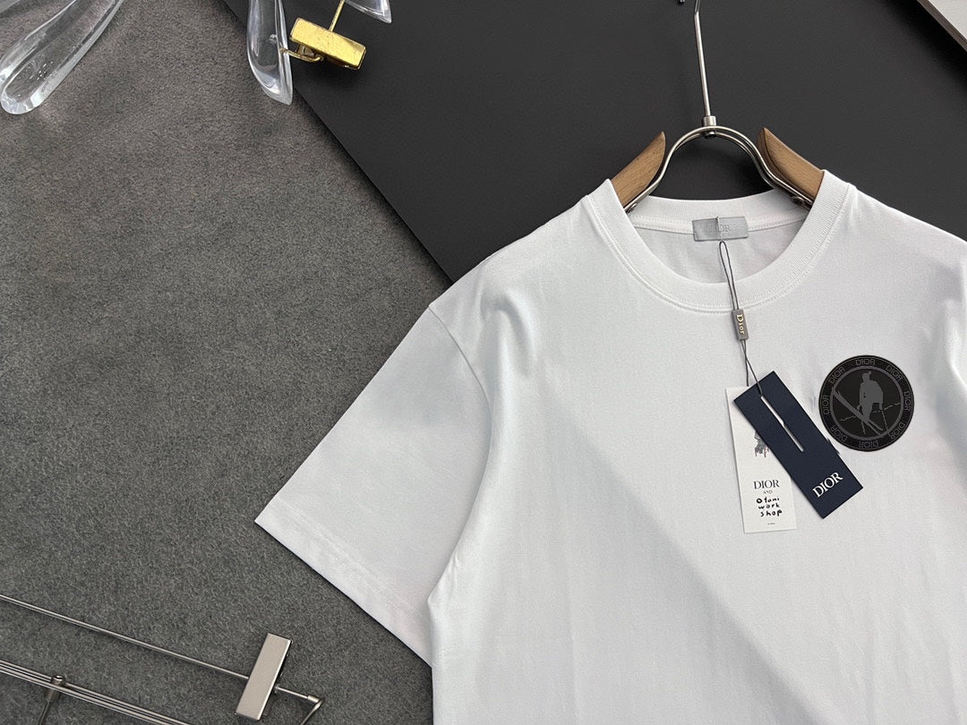 DIOR 2025 Early Spring Gold Thread Logo T-Shirt | Sizes S–XXL