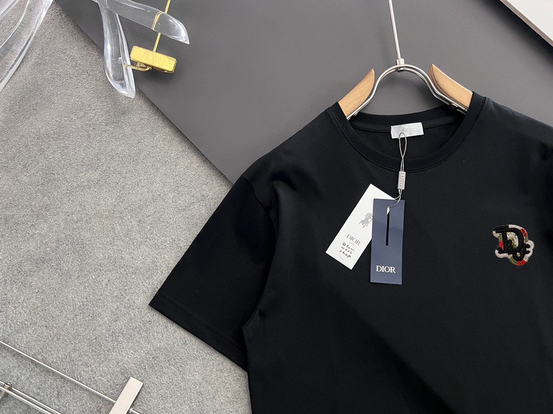 DIOR 2025 Early Spring Gold Thread Logo T-Shirt | Sizes S–XXL