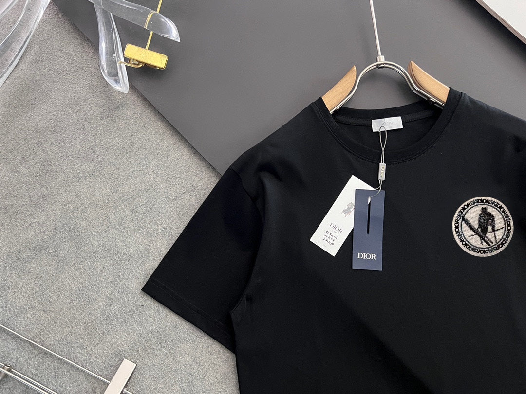 DIOR 2025 Early Spring Gold Thread Logo T-Shirt | Sizes S–XXL