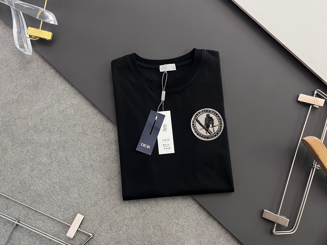 DIOR 2025 Early Spring Gold Thread Logo T-Shirt | Sizes S–XXL