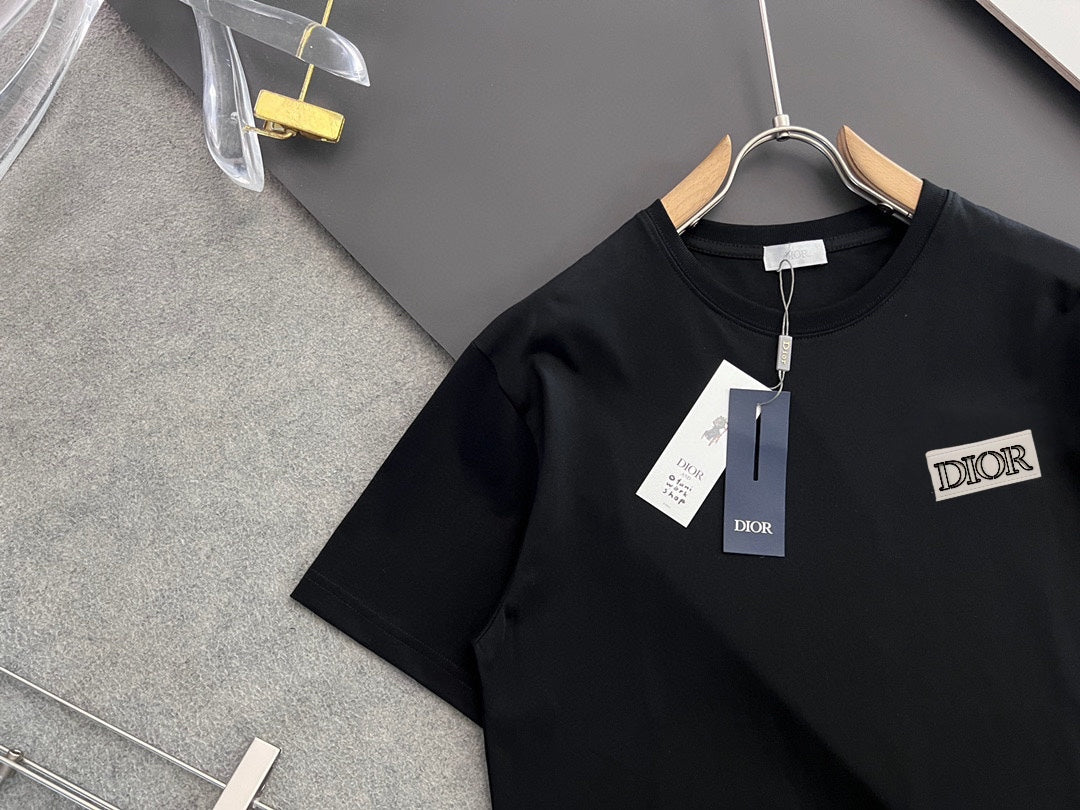 DIOR 2025 Early Spring Gold Thread Logo T-Shirt | Sizes S–XXL