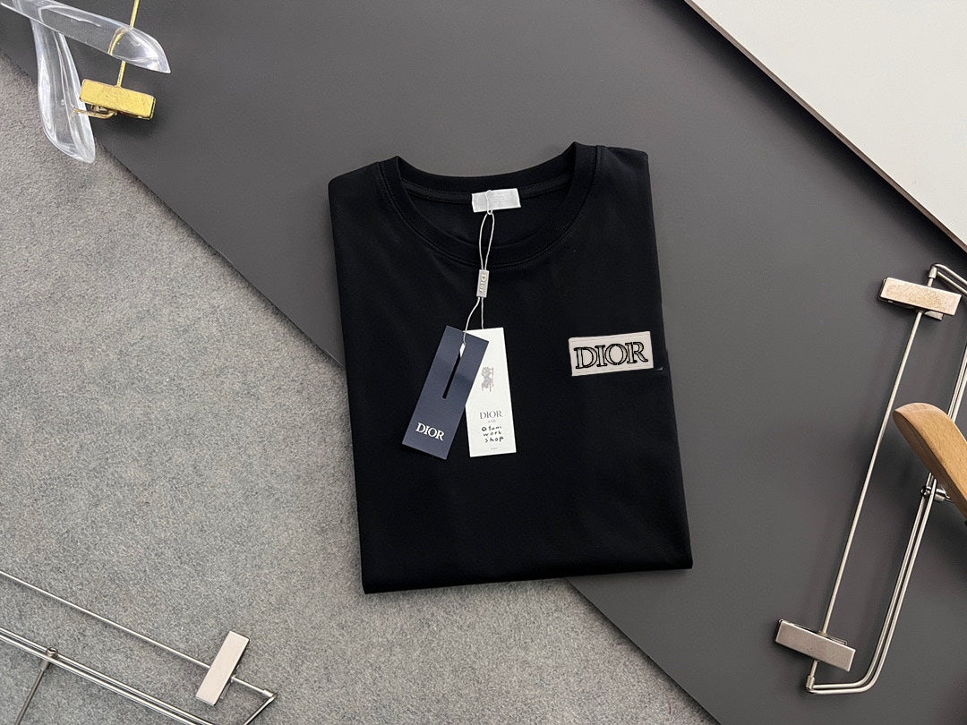 DIOR 2025 Early Spring Gold Thread Logo T-Shirt | Sizes S–XXL