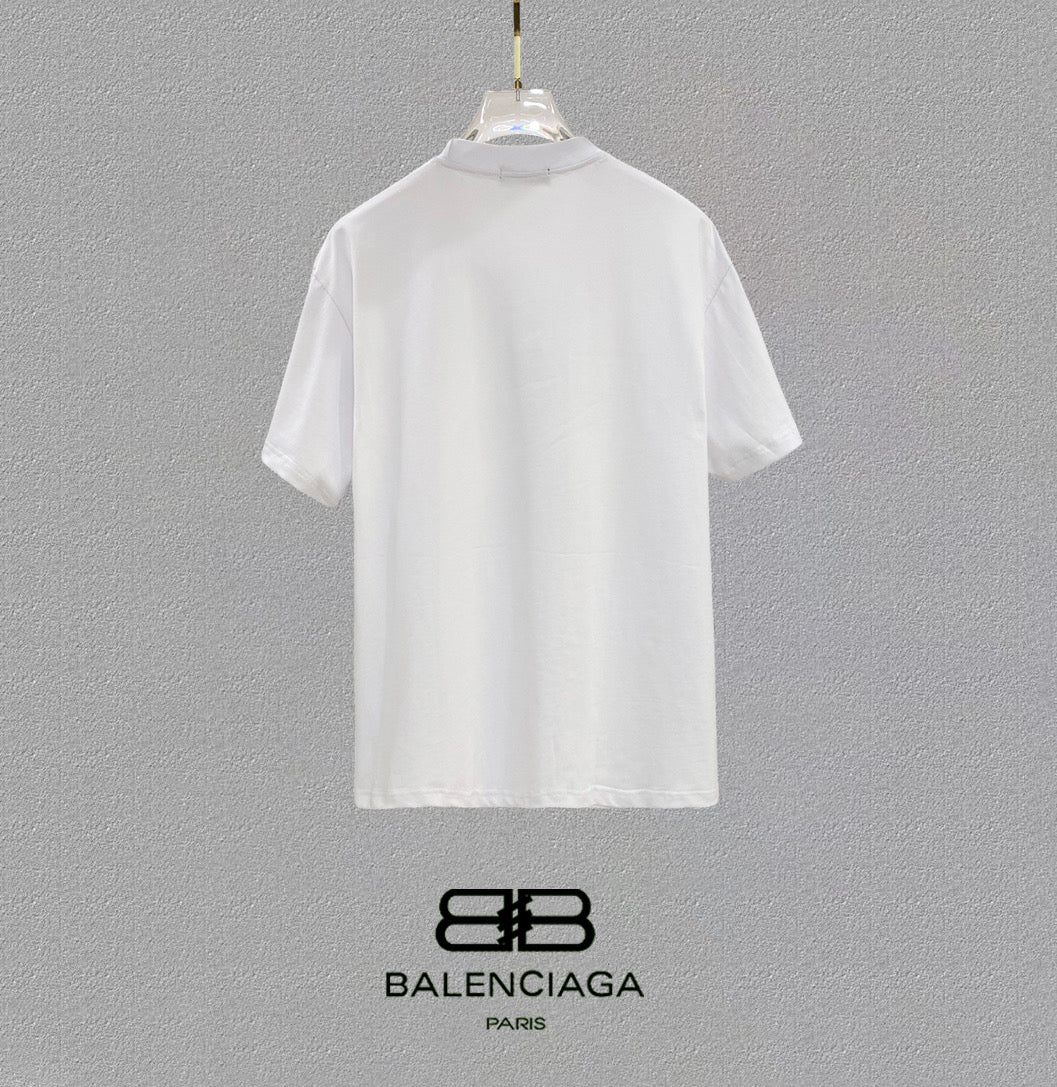 BALENCIAGA 25SS Premium Logo Print Patch Crewneck T-Shirt – Unisex | Sizes 48–56