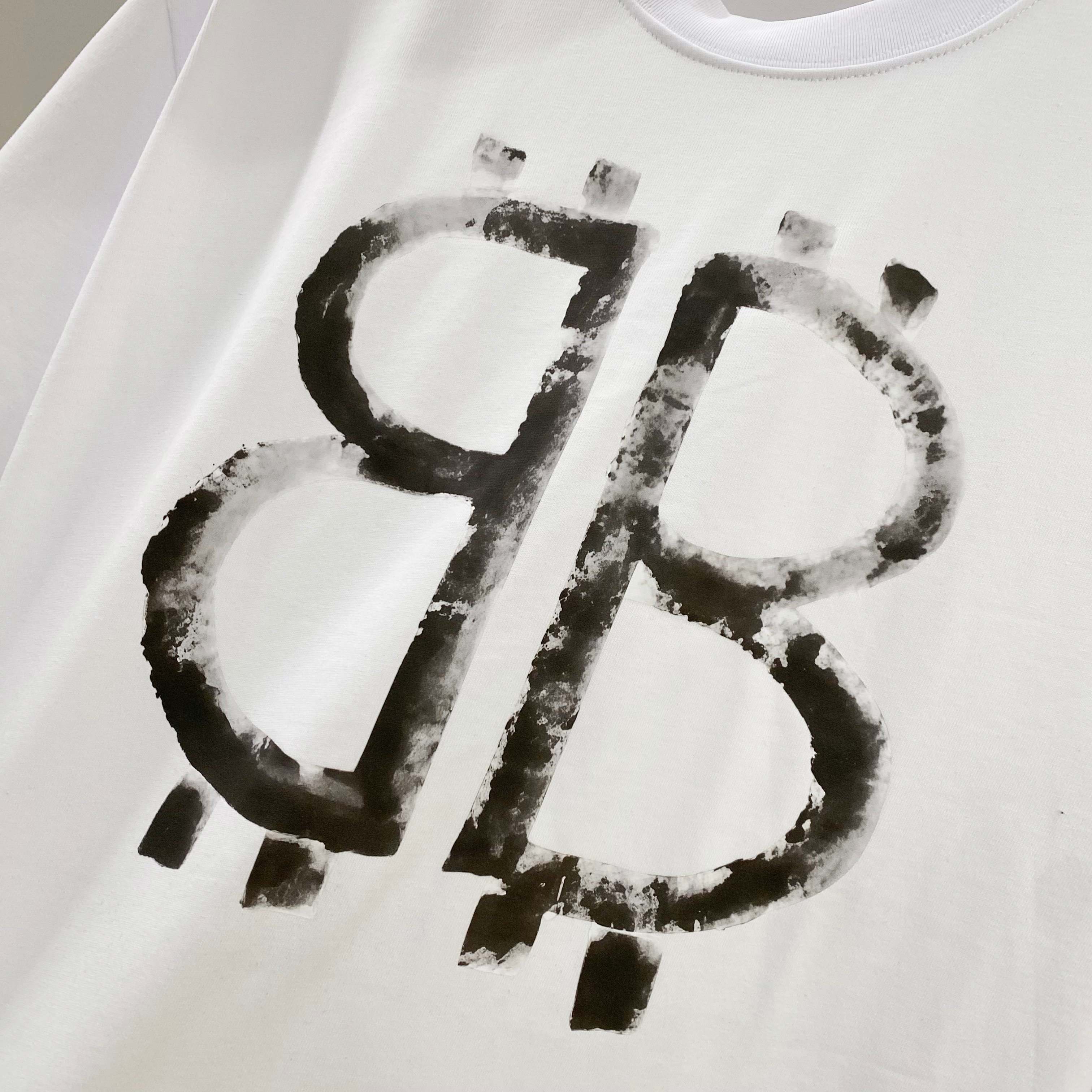 BALENCIAGA 25SS Premium Logo Print Patch Crewneck T-Shirt – Unisex | Sizes 48–56