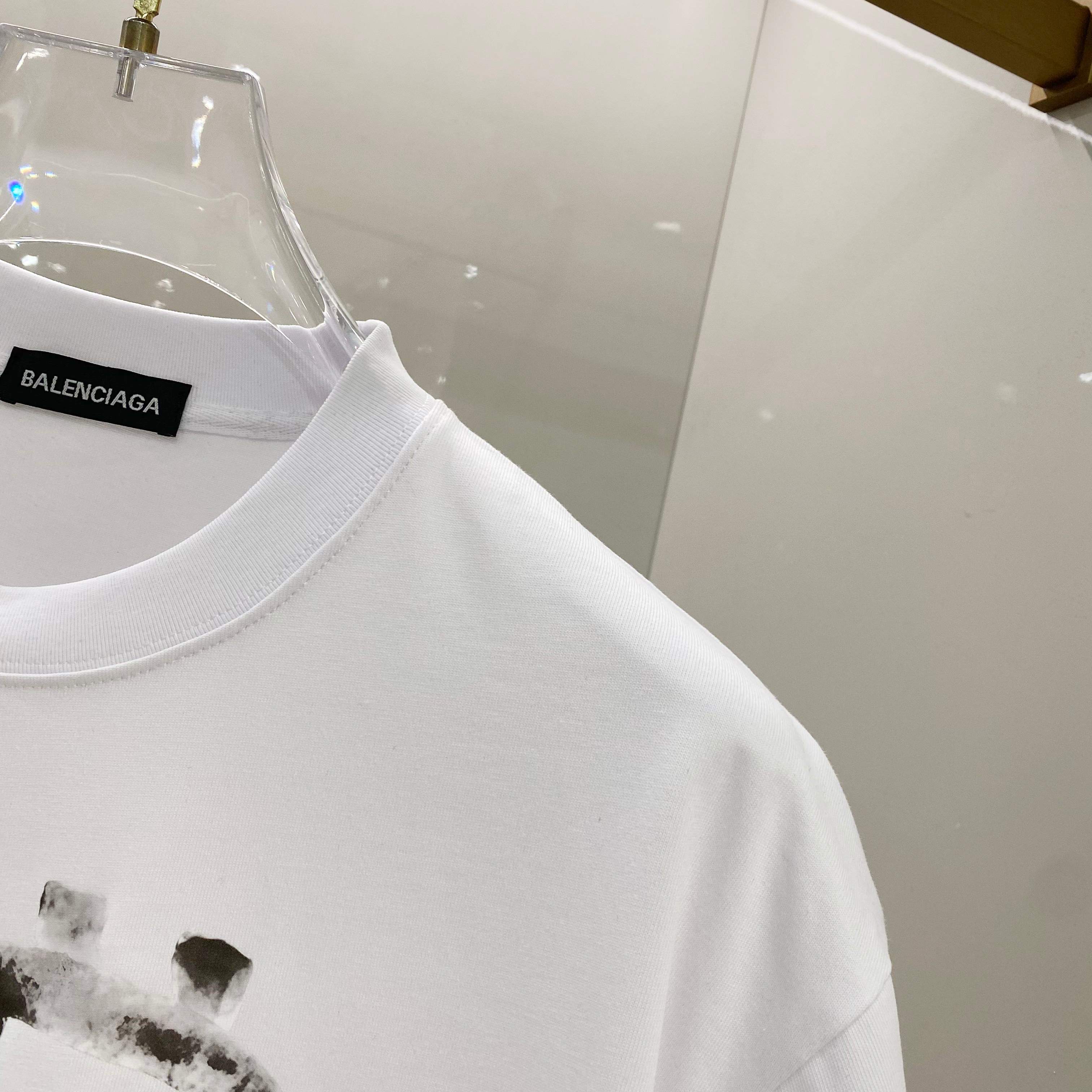 BALENCIAGA 25SS Premium Logo Print Patch Crewneck T-Shirt – Unisex | Sizes 48–56