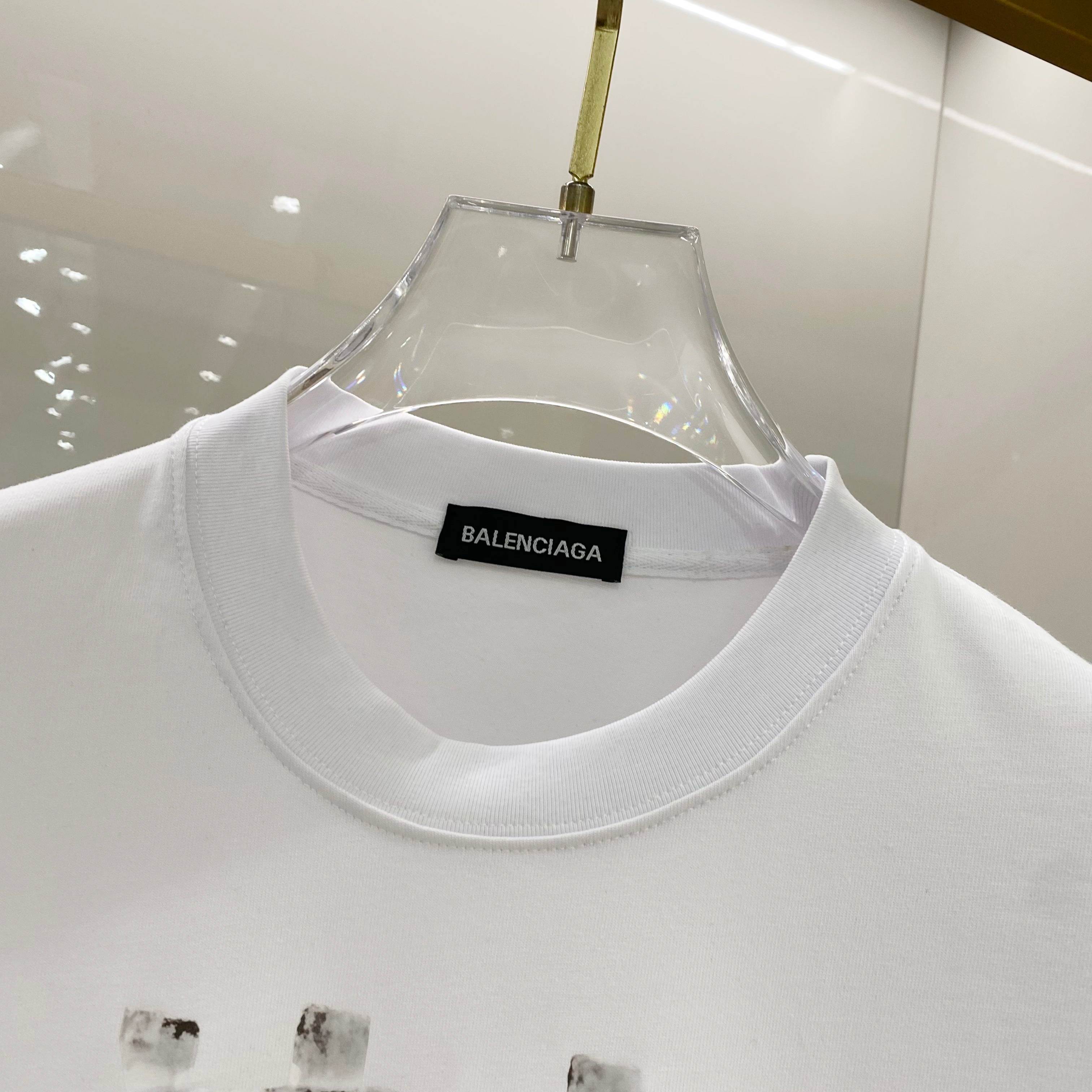 BALENCIAGA 25SS Premium Logo Print Patch Crewneck T-Shirt – Unisex | Sizes 48–56