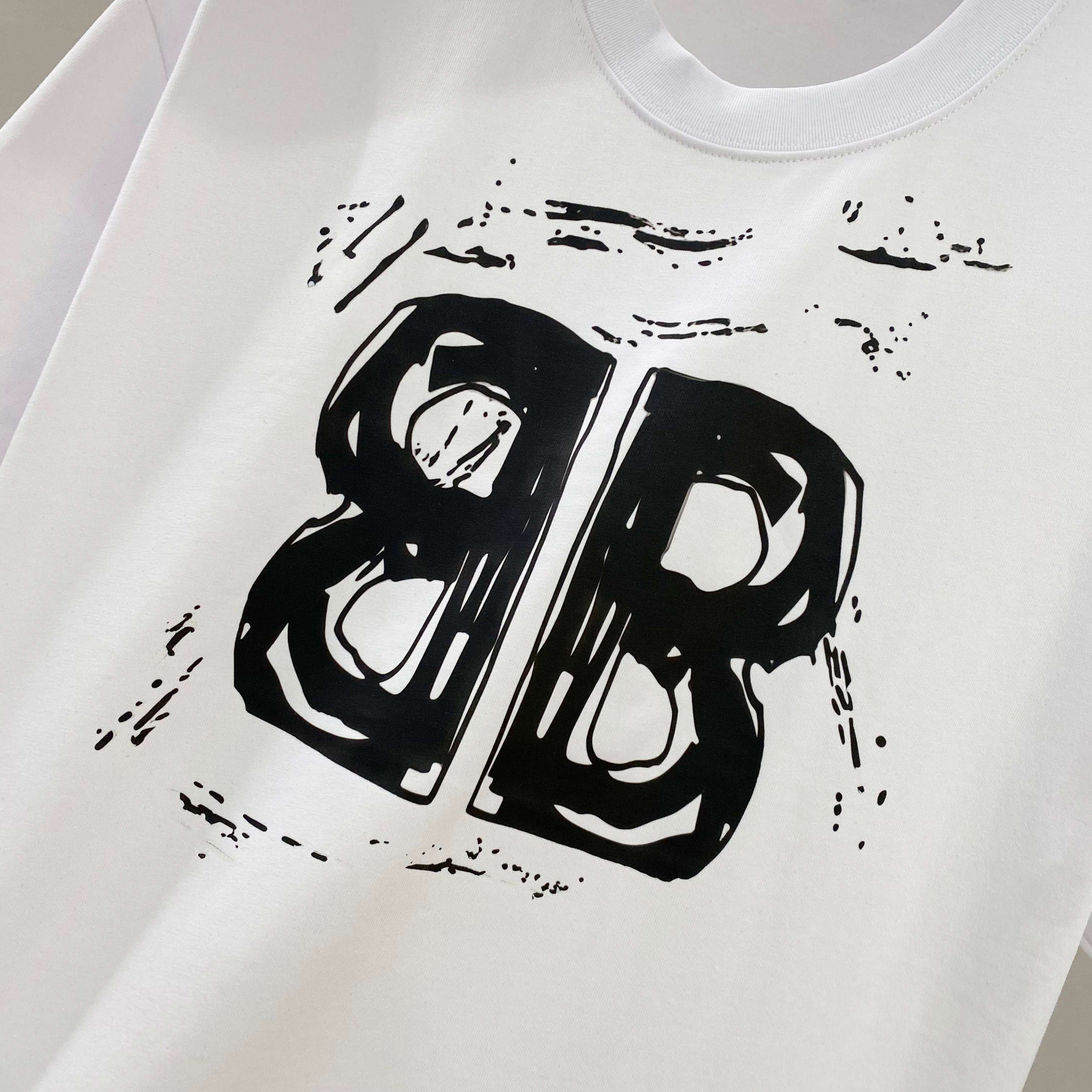 BALENCIAGA 25SS Premium Logo Print Patch Crewneck T-Shirt – Unisex |