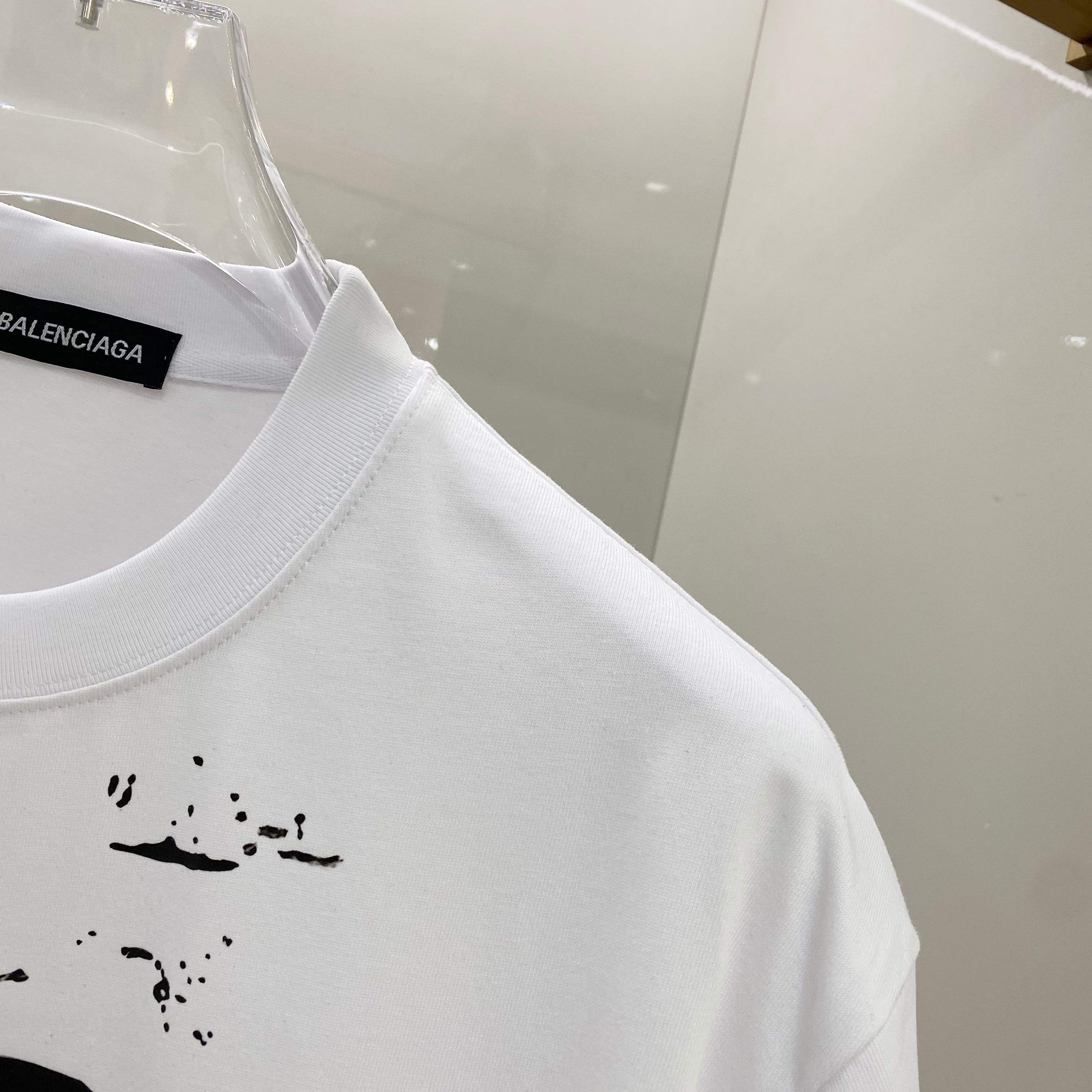 BALENCIAGA 25SS Premium Logo Print Patch Crewneck T-Shirt – Unisex |
