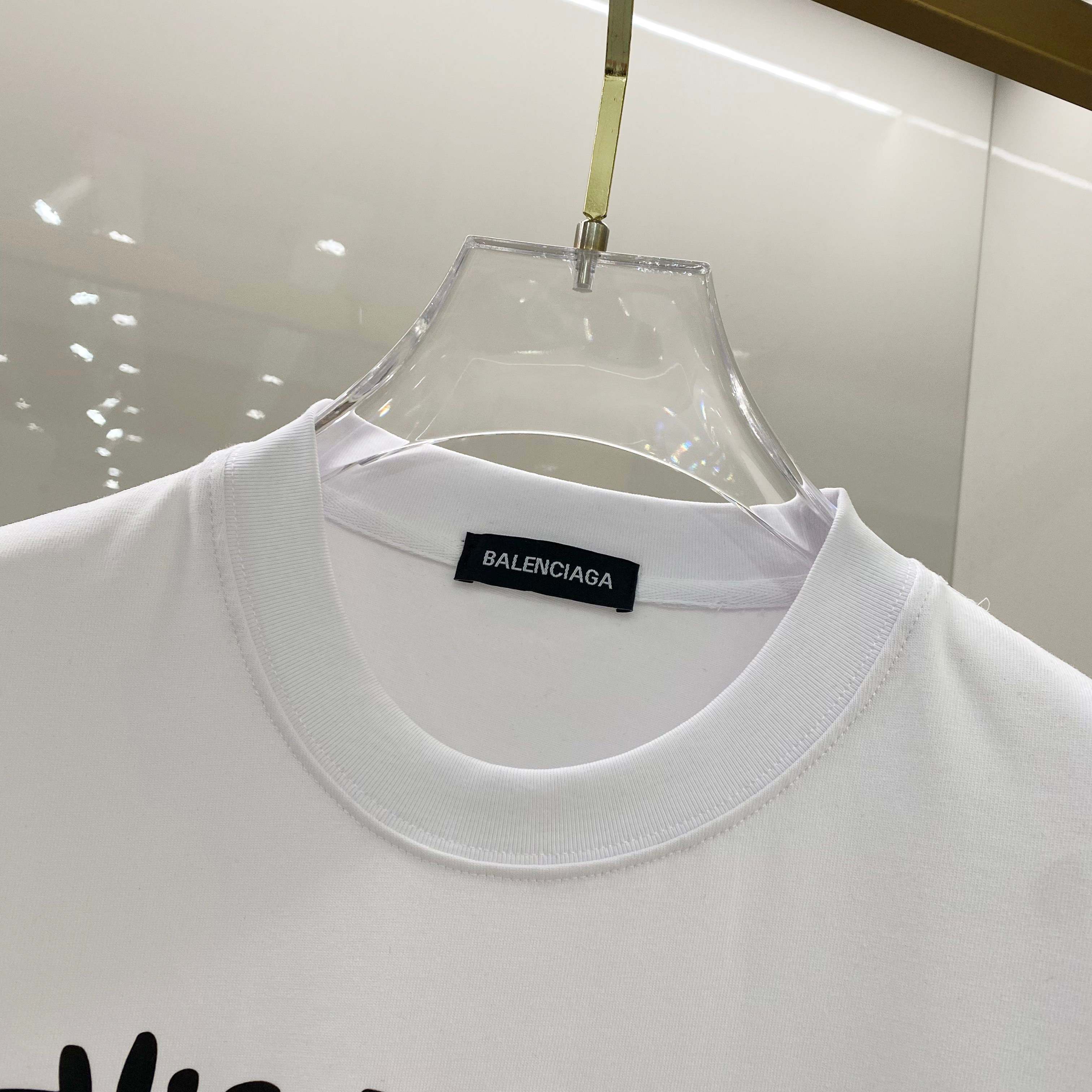 BALENCIAGA 25SS Premium Logo Print Patch Crewneck T-Shirt – Unisex