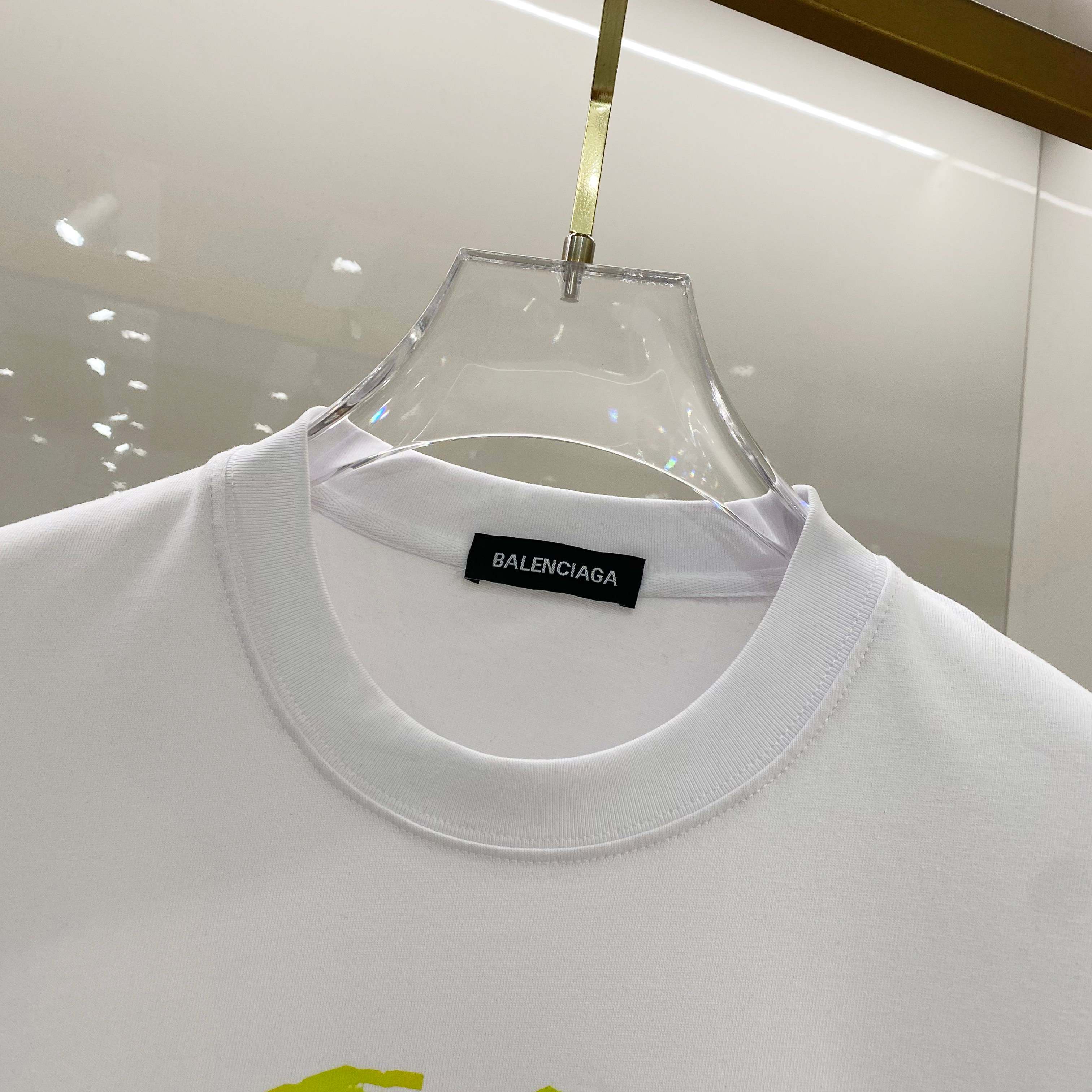 BALENCIAGA 25SS Premium Logo Print Patch Crewneck T-Shirt – Unisex