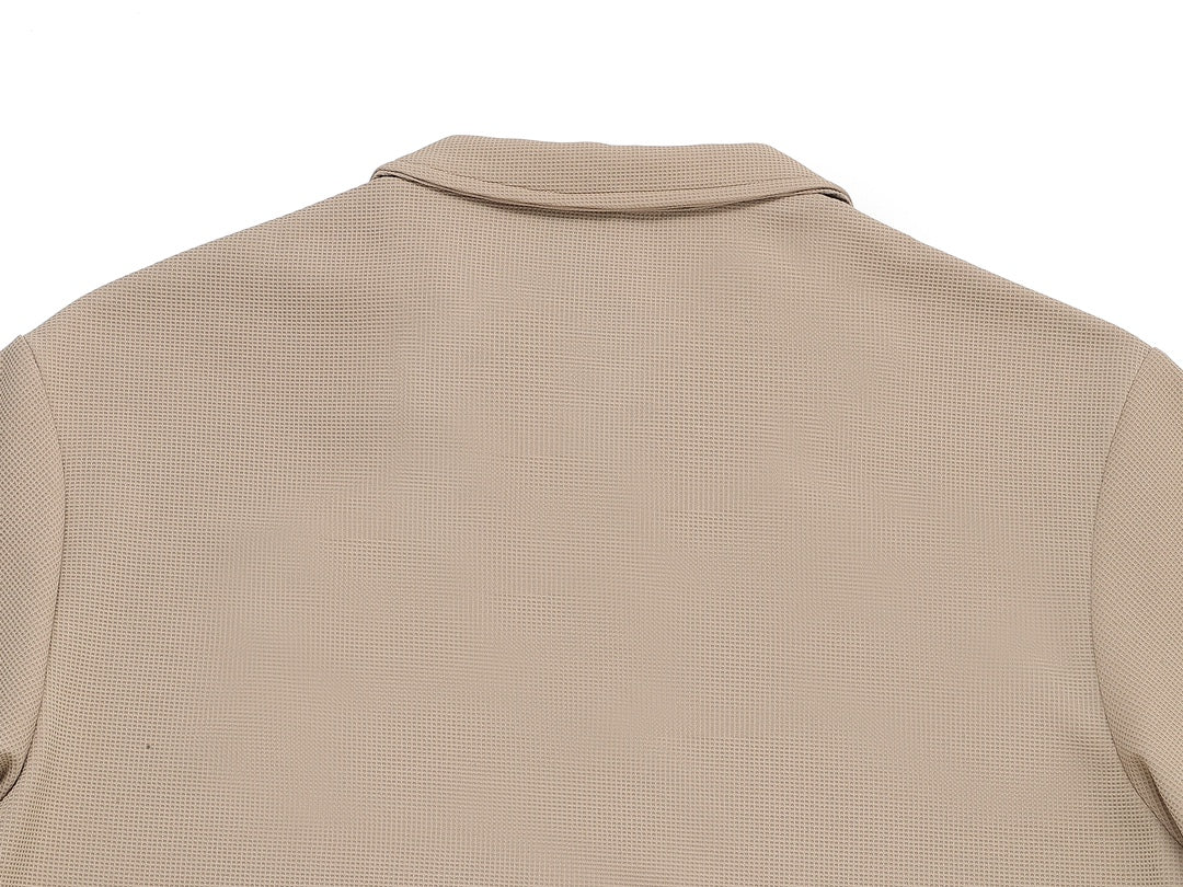 DIOR Dual-Tone Sleeve Badge Waffle Polo Shirt | Sizes M–3XL