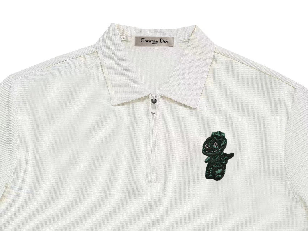 DIOR Dual-Tone Sleeve Badge Waffle Polo Shirt | Sizes M–3XL