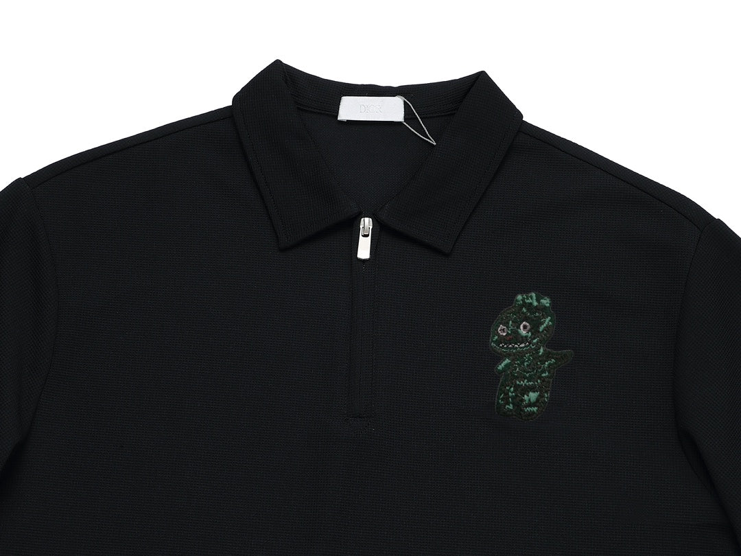DIOR Dual-Tone Sleeve Badge Waffle Polo Shirt | Sizes M–3XL