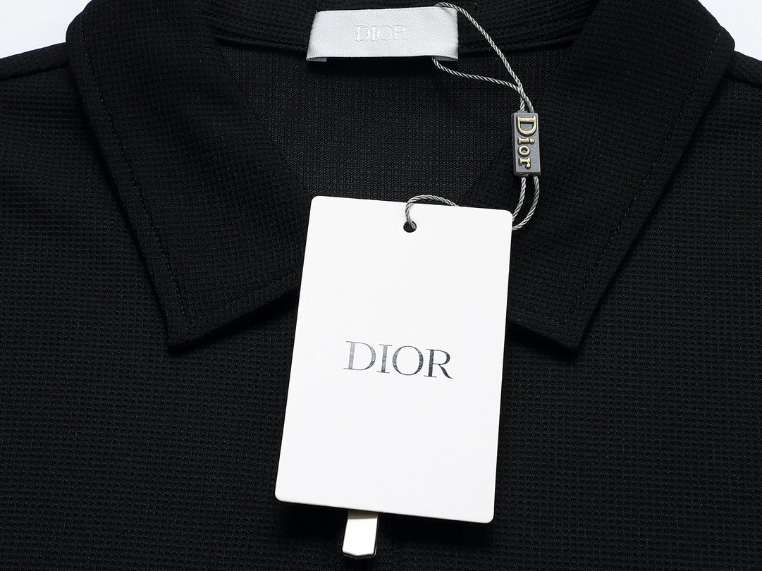 DIOR Dual-Tone Sleeve Badge Waffle Polo Shirt | Sizes M–3XL