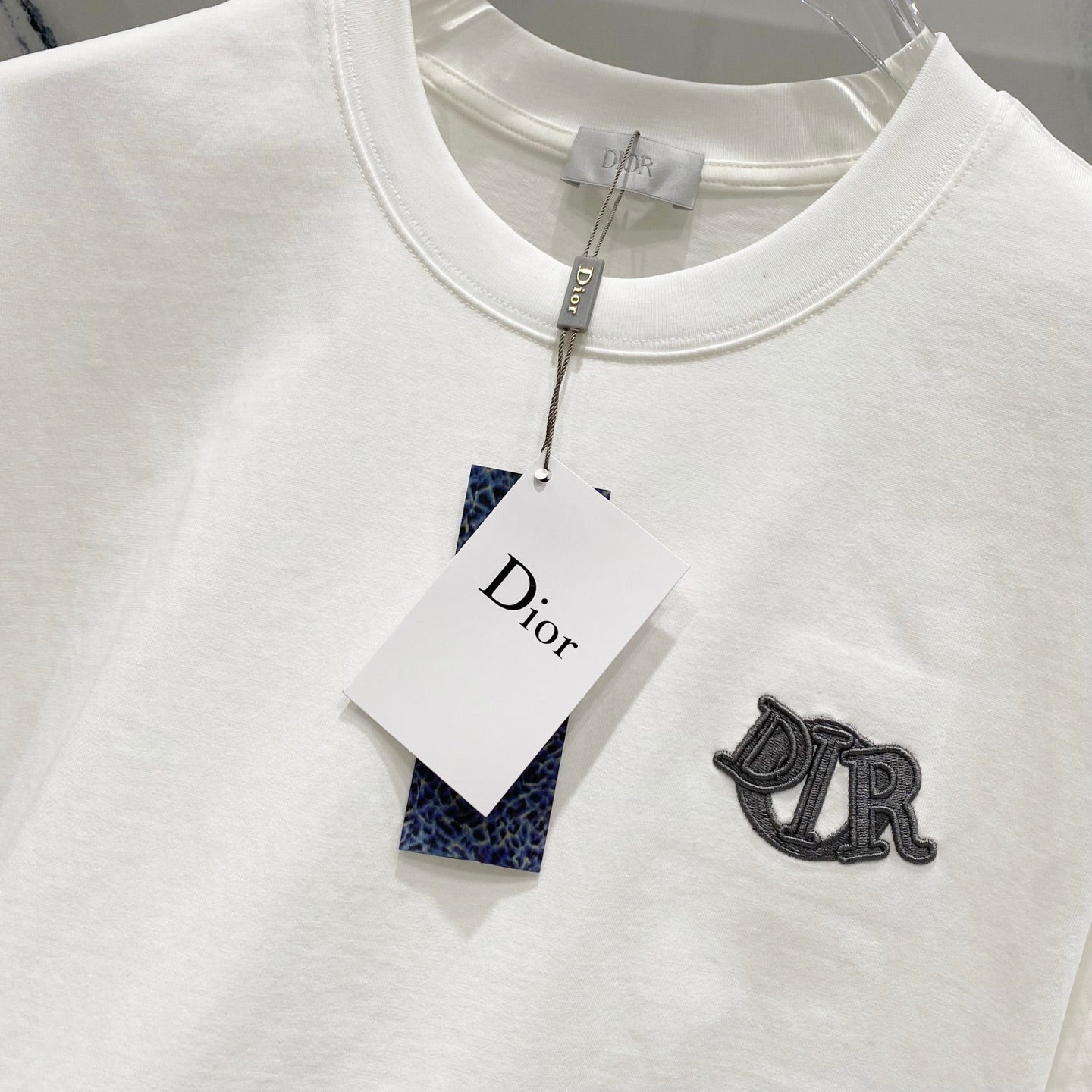 DIOR Embossed Logo Embroidery T-Shirt – Black/White | Sizes S–XL