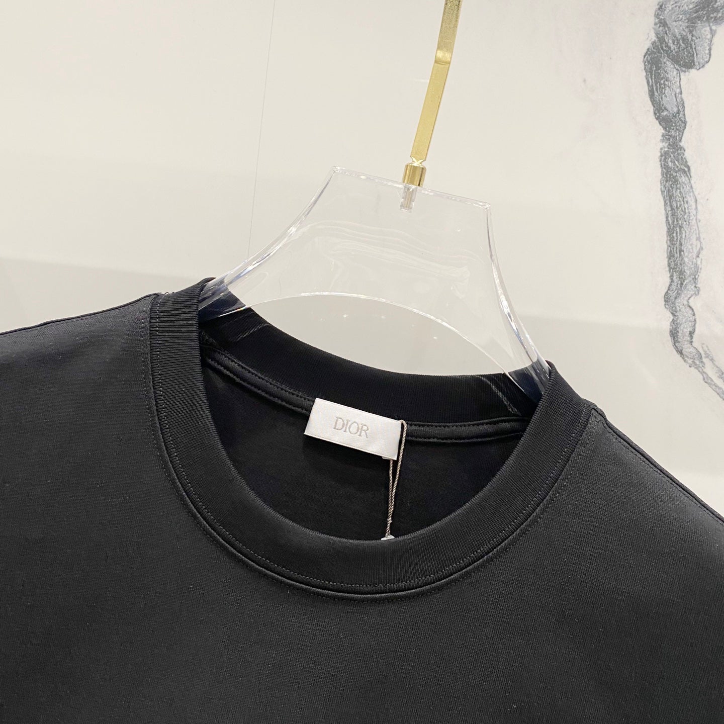 DIOR Embossed Logo Embroidery T-Shirt – Black/White | Sizes S–XL