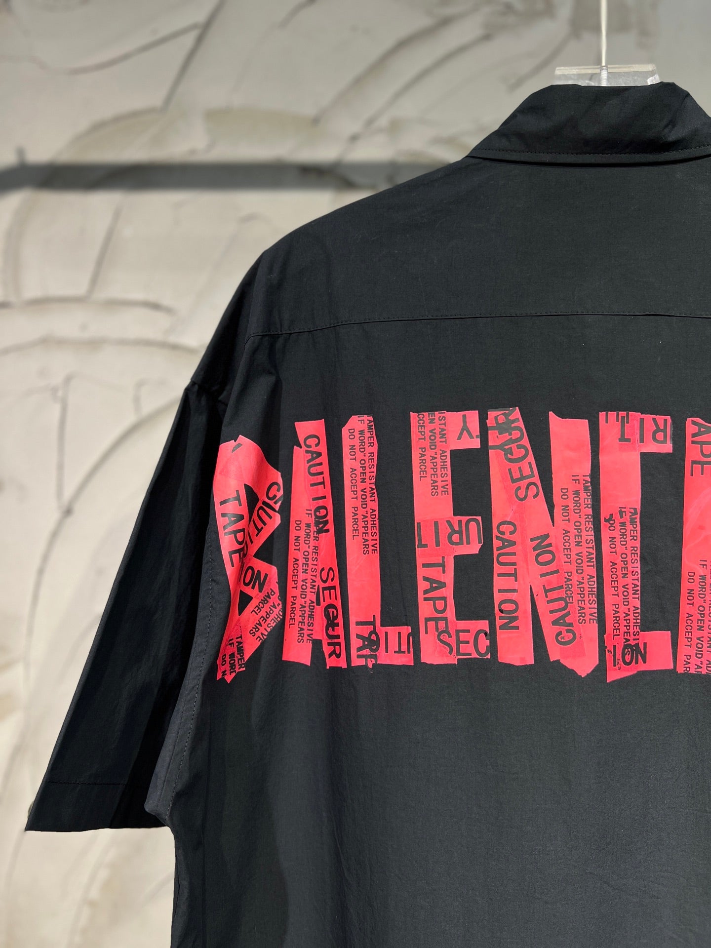 BALENCIAGA Red Signature Tape Short-Sleeve Shirt – Unisex | Sizes 1–3
