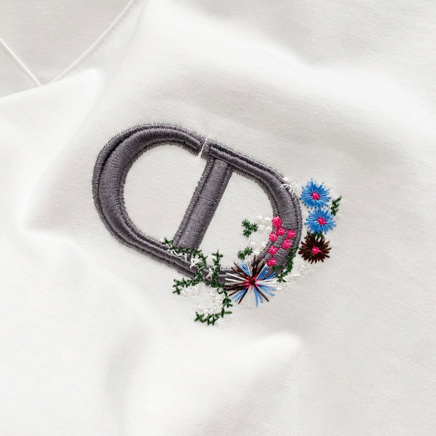 DIOR Embossed Logo Embroidery T-Shirt – Black/White | Sizes S–XL