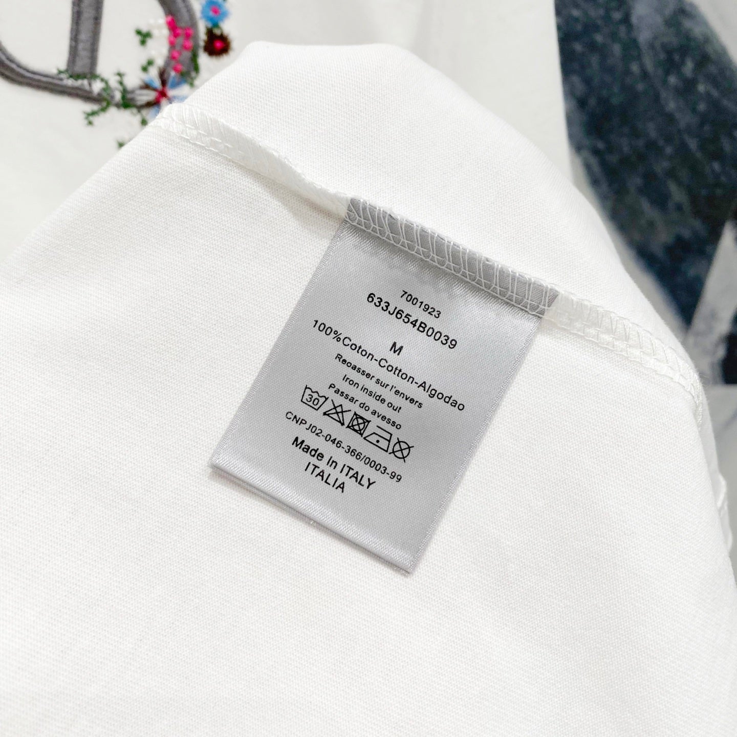 DIOR Embossed Logo Embroidery T-Shirt – Black/White | Sizes S–XL