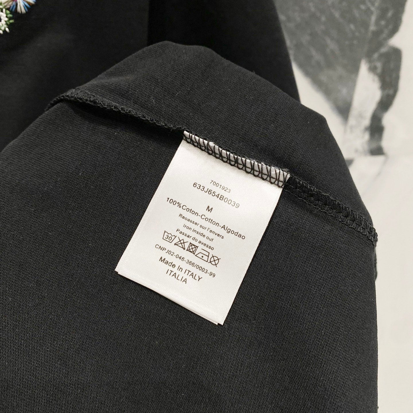 DIOR Embossed Logo Embroidery T-Shirt – Black/White | Sizes S–XL