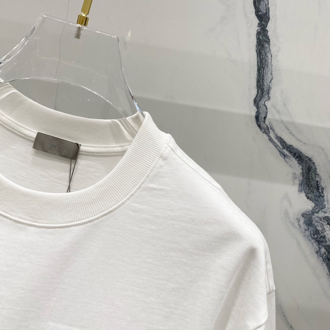 DIOR Embossed Logo Embroidery T-Shirt – Black/White | Sizes S–XL