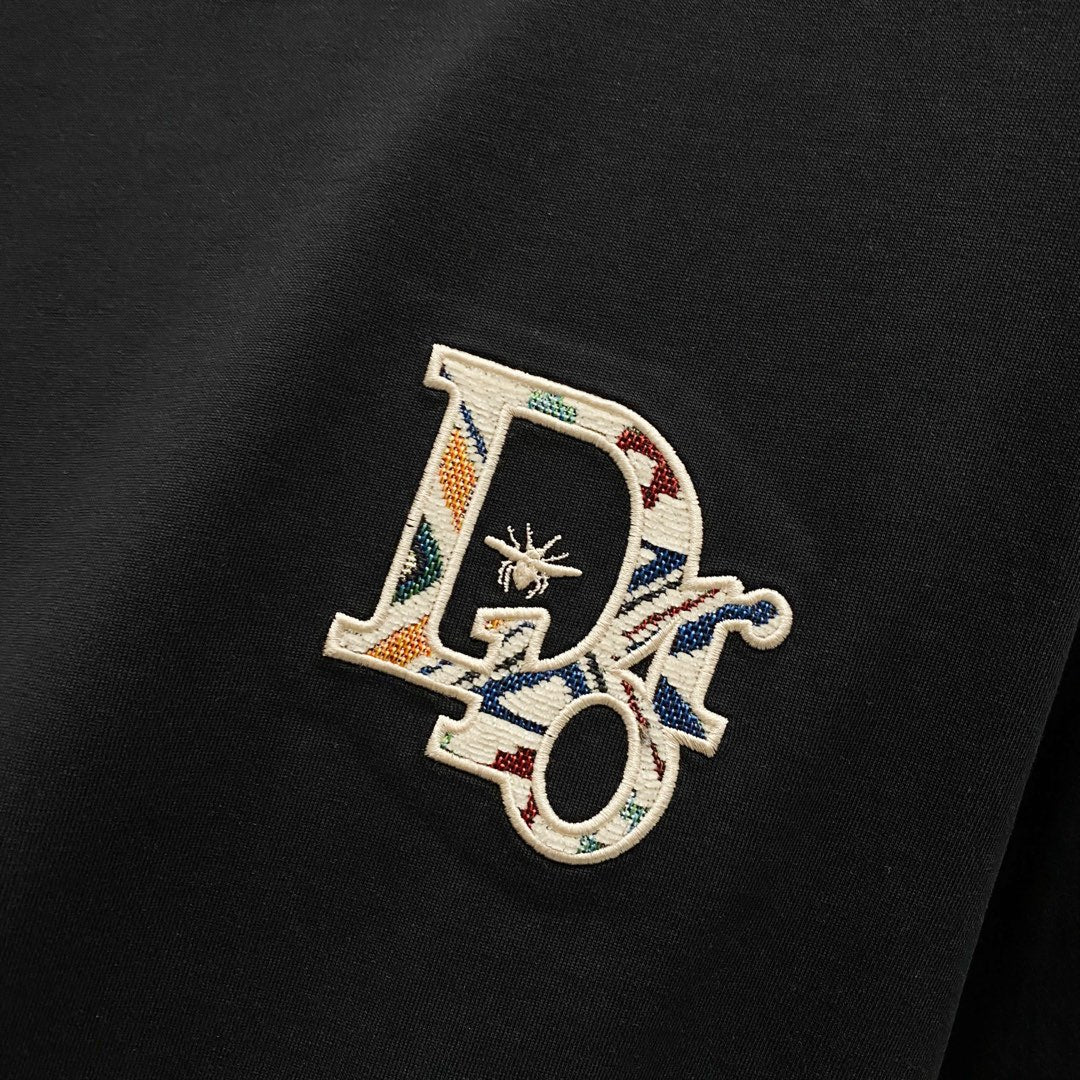 DIOR Embossed Logo Embroidery T-Shirt – Black/White | Sizes S–XL