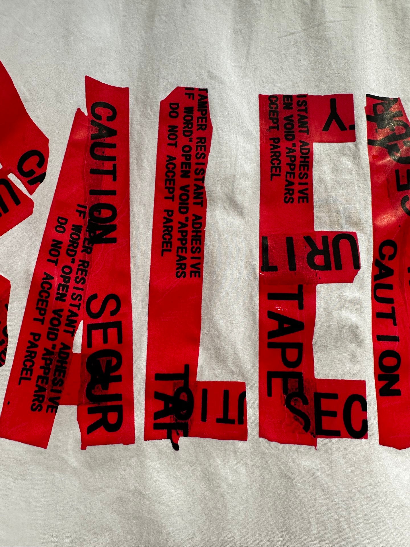 BALENCIAGA Red Signature Tape Short-Sleeve Shirt – Unisex | Sizes 1–3