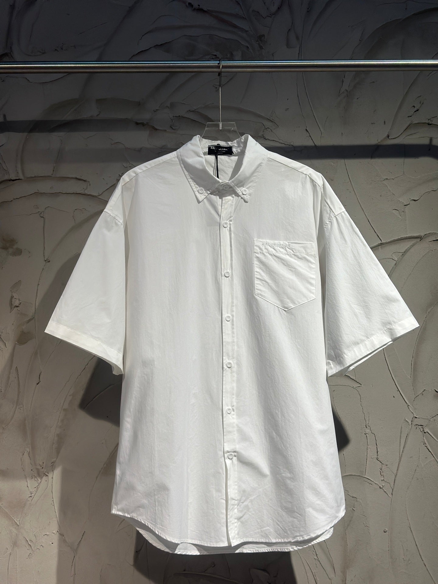 BALENCIAGA Red Signature Tape Short-Sleeve Shirt – Unisex | Sizes 1–3