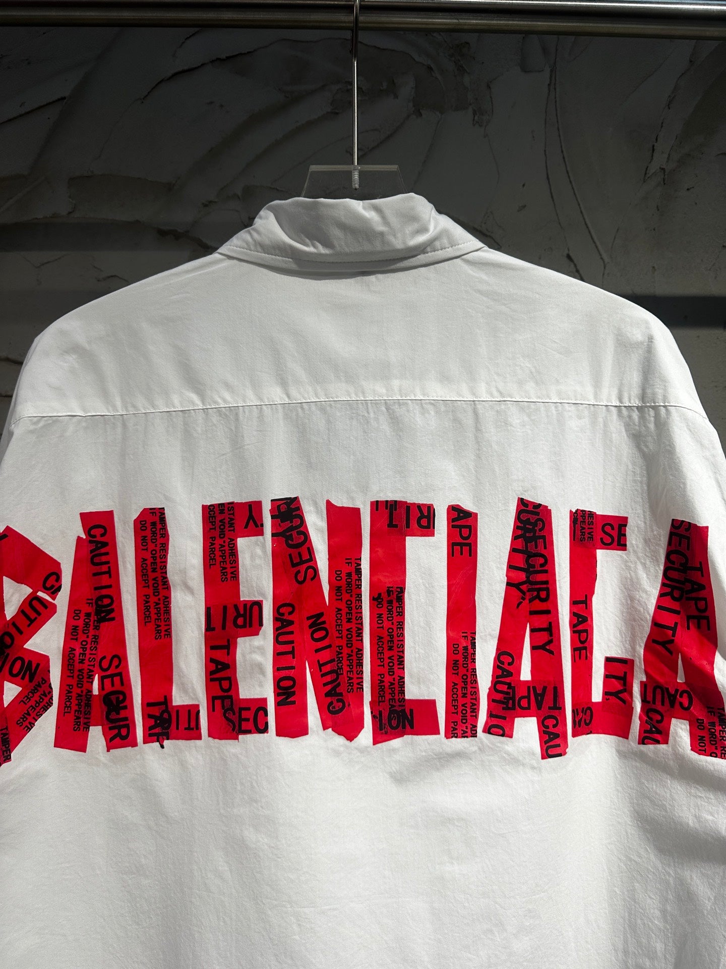 BALENCIAGA Red Signature Tape Short-Sleeve Shirt – Unisex | Sizes 1–3