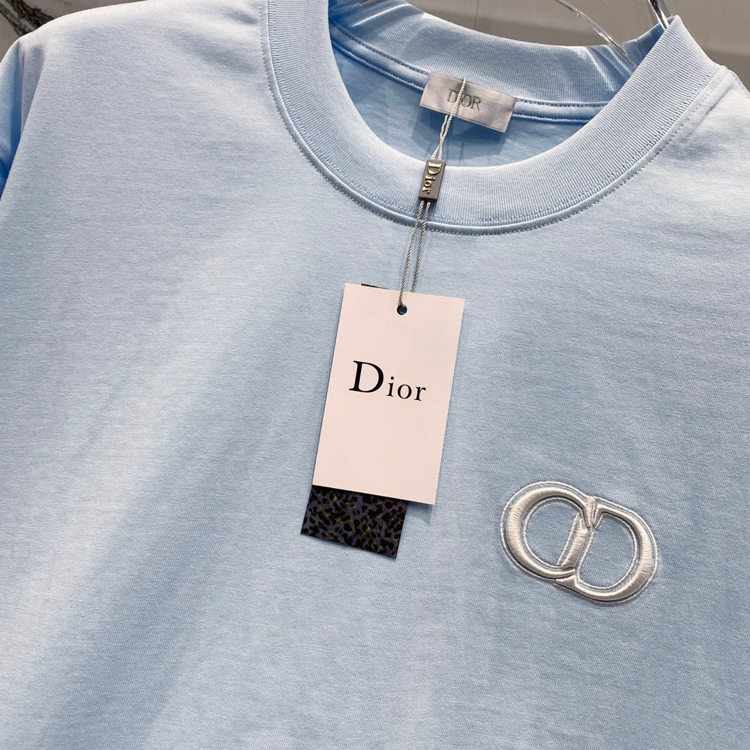 DIOR Embossed Logo Embroidery T-Shirt – Black/White | Sizes S–XL
