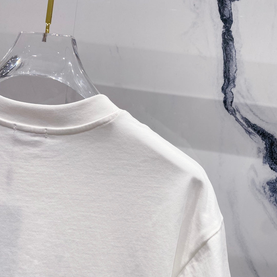DIOR Embossed Logo Embroidery T-Shirt – Black/White | Sizes S–XL