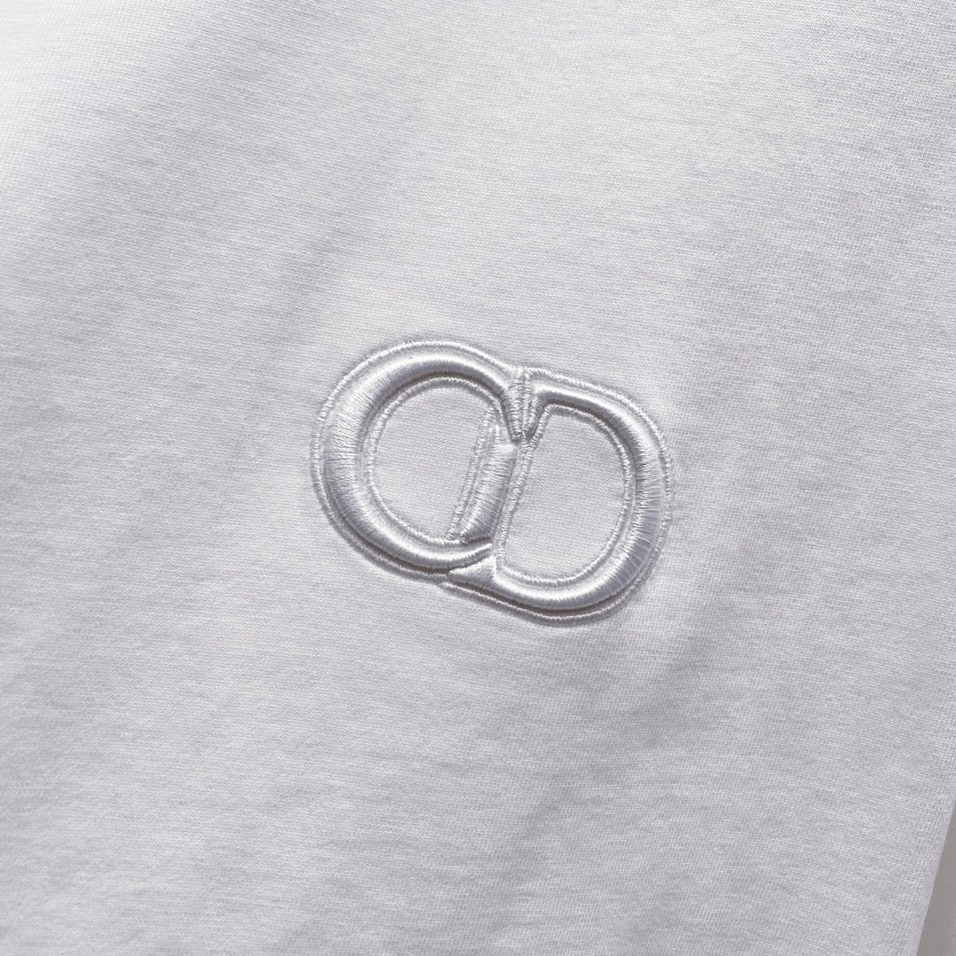 DIOR Embossed Logo Embroidery T-Shirt – Black/White | Sizes S–XL
